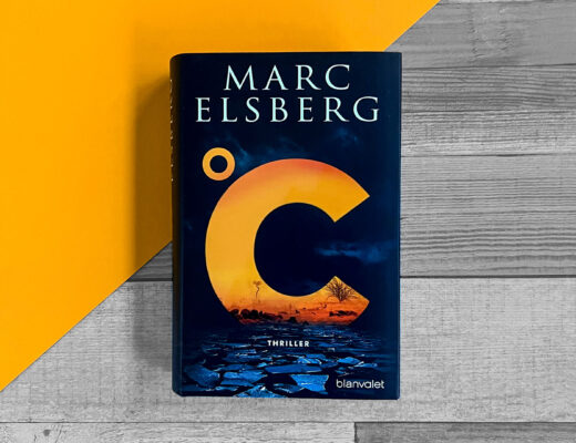 Das Buch von Mark Elsberg mit dem Titel Celsius auf orangenem Karton